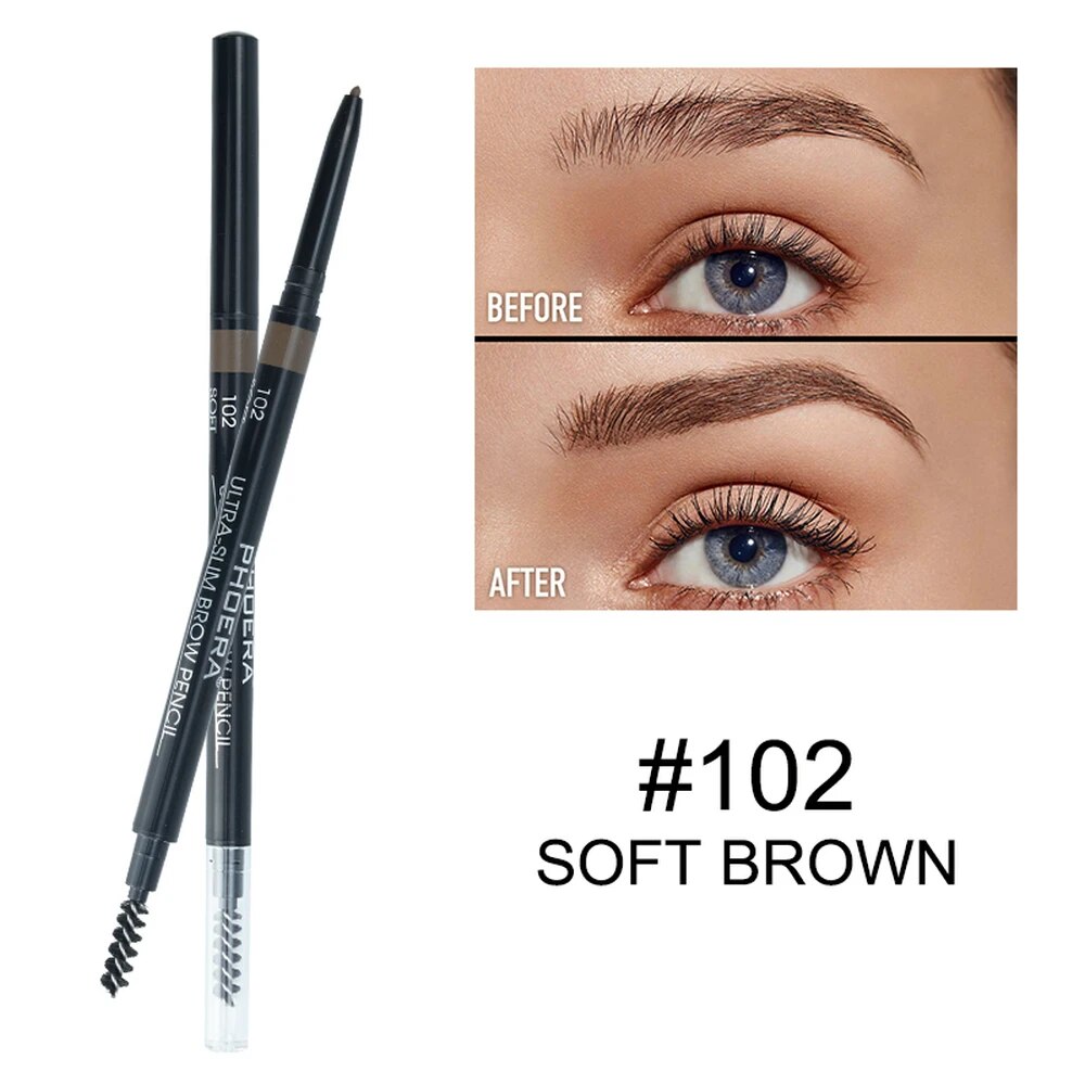 5 Color Double Ended Eyebrow Pencil Waterproof Long Lasting No Blooming Rotatable Eyebrow Tattoo Pen Makeup Brush