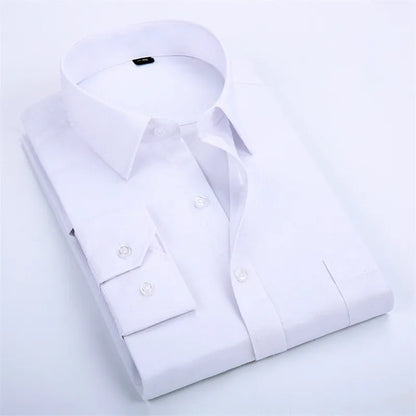 New Arrival Men Casual Shirts Men's Fashion Pure Color Slim Fit Cotton Long Sleeve Turn-down Collar Shirt