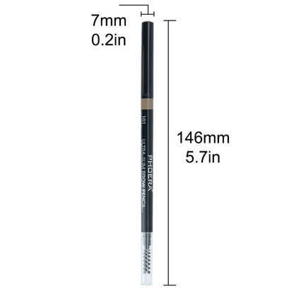 5 Color Double Ended Eyebrow Pencil Waterproof Long Lasting No Blooming Rotatable Eyebrow Tattoo Pen Makeup Brush