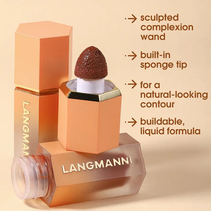 Langmanni Liquid Foundation V-face Shaping Contour Pen Highlighter Beauty Multicolour Natural Delicate Long Lasting Cosmetics