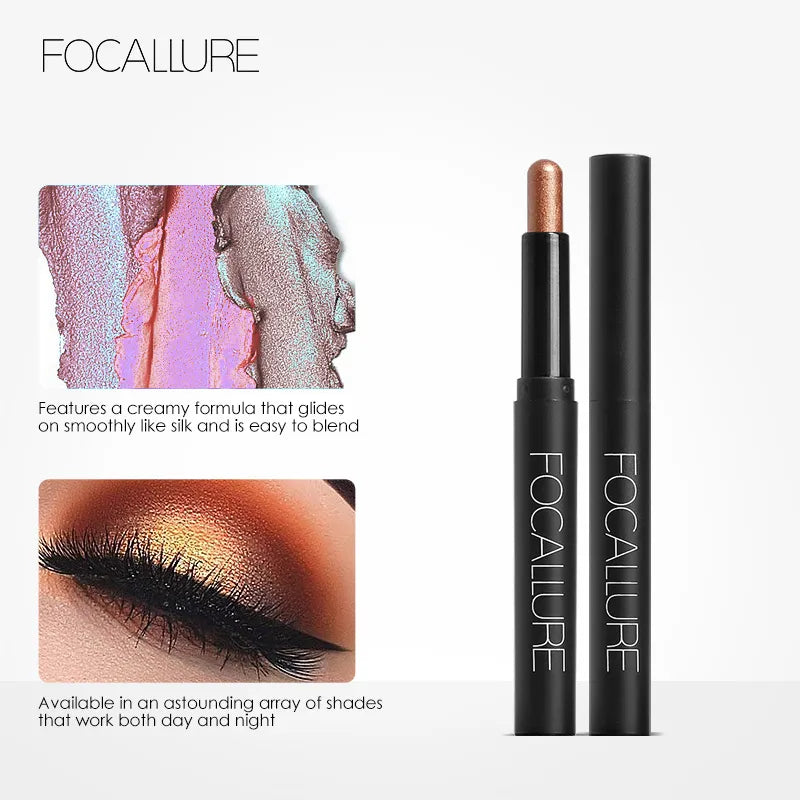 FOCALLUR 24 Colors Eyeshadow Stick Waterproof Eye Shadow Pen Eyes Highlighter Cream Pencil For Women Beauty Makeup Cosmetics