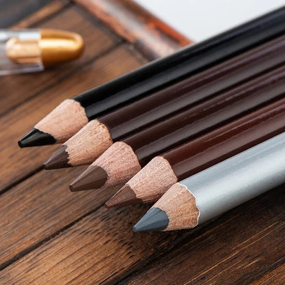 5 colors  Eyebrow Pencil Easy To Use Eyeshadow Long Lasting Natural Cosmetic Waterproof Microblading Wood Eyebrow Pencil