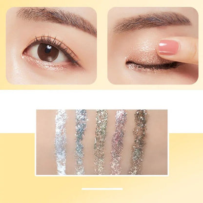 Diamond Shiny Eyeshadow Eye Liners Waterproof Glitter Sequins Eyeliner Eye Shadow Makeup Beauty Cosmetics Silver Rose Gold Color