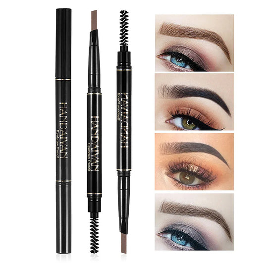 HANDAIYAN Eyebrow Pencil 2 in 1 Auto Waterproof Eye Makeup Brow Shades Brush Maquillaje Sombrancelha Long Lasting Eyebrow Pencil