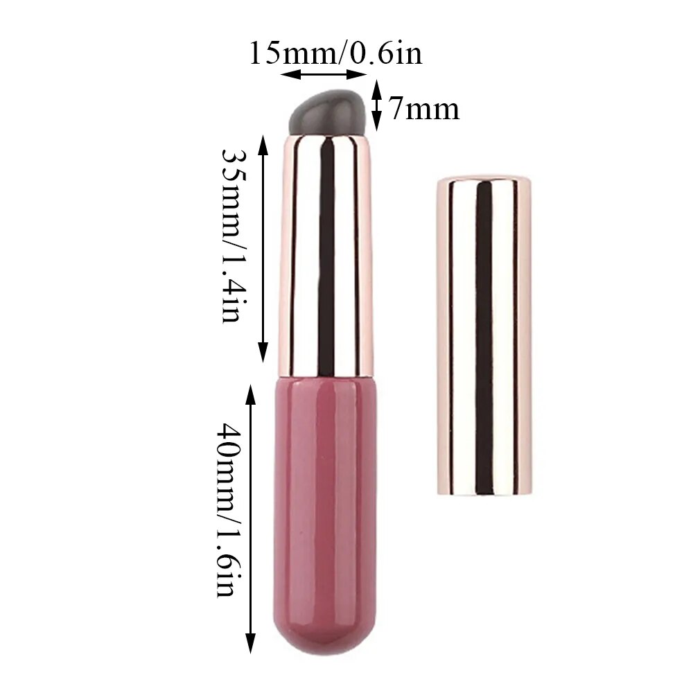 Silicone Lip Brush With Cover Angled Concealer Lipstick Makeup Tool Round Head Q-elastic Like Fingertips Lip Brush Dual-use