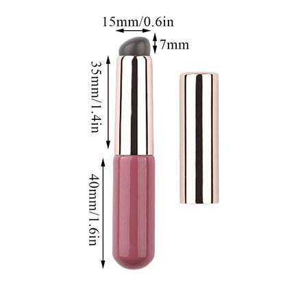 Silicone Lip Brush With Cover Angled Concealer Lipstick Makeup Tool Round Head Q-elastic Like Fingertips Lip Brush Dual-use