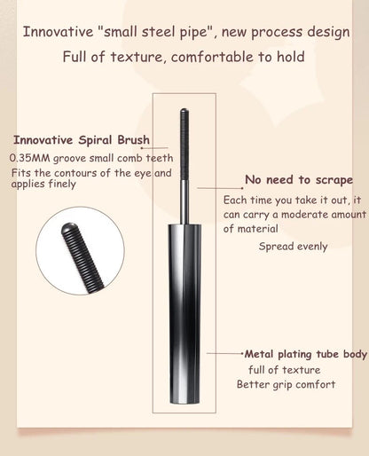 Judydoll Small Steel Tube Lash Lengthening Curling Thick Mascara Natural Quick Dry Waterproof Non-smudg Eye Makeup