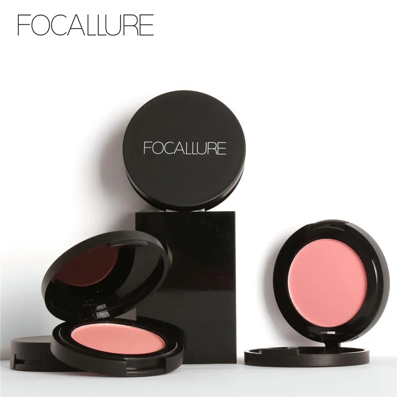 FOCALLURE 16 Colors Matte Blush Waterproof Longlasting Minerals Peach Blusher Soft Smooth Face Powder Palette Makeup Cosmetics