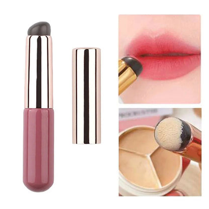 Silicone Lip Brush With Cover Angled Concealer Lipstick Makeup Tool Round Head Q-elastic Like Fingertips Lip Brush Dual-use