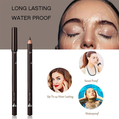 6/12Pcs Waterproof Eye Brow Pencil Professional Women Eye Makeup Pen Easy Color Beauty Cosmetic Beginner Practice Eyebrow Tools