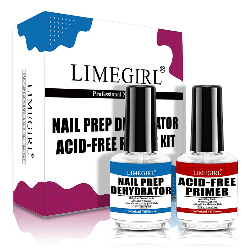 Limegirl Nail Prep Dehydrator Gel And Acid Free Primer Adhesive Desiccant Acrylic Nails Bonder Gel Balancing Oil Skin Solutions