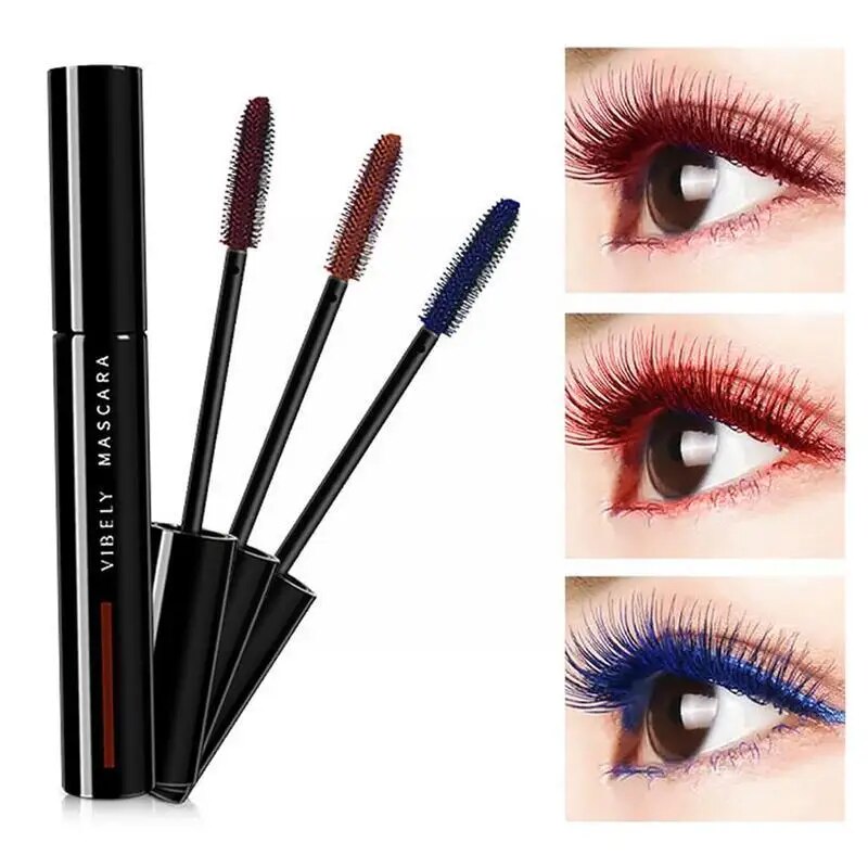 Colorful Mascara Curling Thicking Eyelashes Extension Waterproof Volumizing Black Blue Mascara Long Lasting Non-Smudge Cosmetic