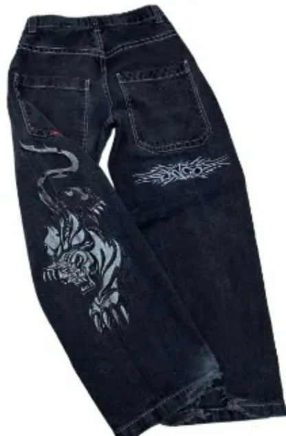 JNCO Hip Hop baggy jeans Harajuku Y2K Embroidered high quality high waisted jeans biggest trashy ropa aesthetic wide leg jeans