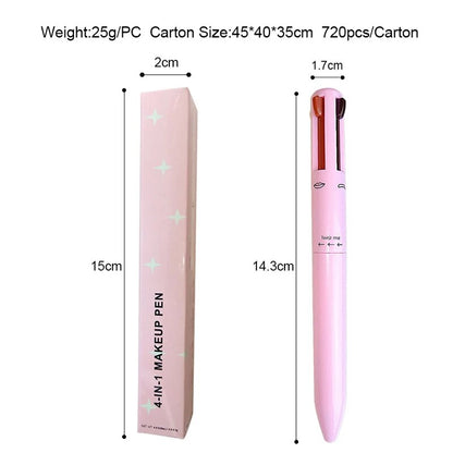 Multi-effect 4 In 1 Eyeliner Eyebrow Pencil Contour Pen Long Lasting Waterproof Cosmetics Eyeliner Makeup Pencil Lip Liner Pen