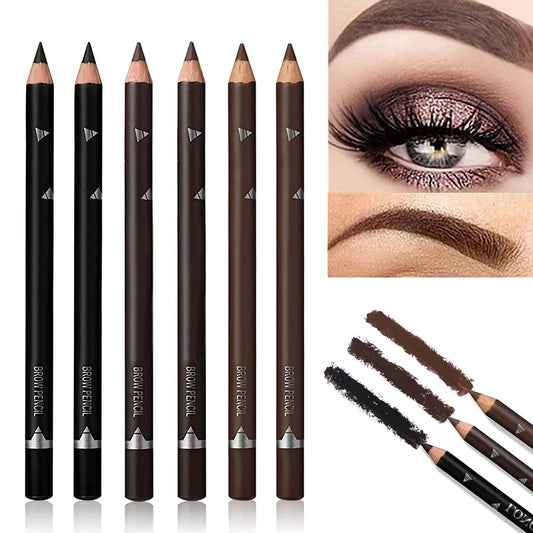 6/12Pcs Waterproof Eye Brow Pencil Professional Women Eye Makeup Pen Easy Color Beauty Cosmetic Beginner Practice Eyebrow Tools