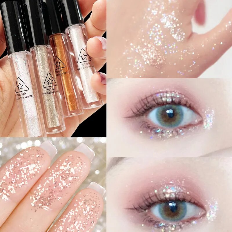 Glitter Eyeliner Diamond Shimmer and Shiny Waterproof Liquid Eyeshadow Makeup Metallic Eyeliner Pen Eye Beauty Party Makeup