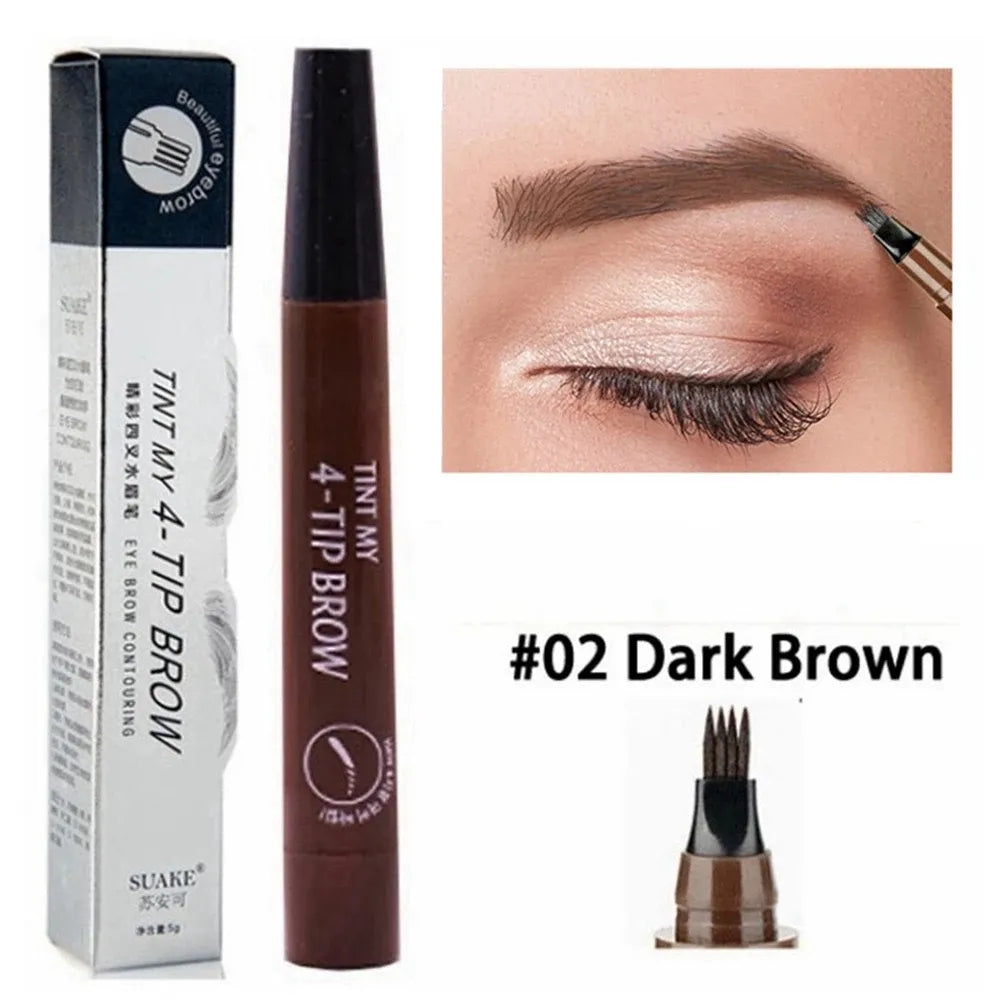 5 Colors Microblading Eyebrow Pen Waterproof Liquid Eyebrow Pencil Long Lasting Eyebrow Tattoo Pen 4 oints eyebrow pen Cosmetics