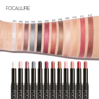 FOCALLUR 24 Colors Eyeshadow Stick Waterproof Eye Shadow Pen Eyes Highlighter Cream Pencil For Women Beauty Makeup Cosmetics