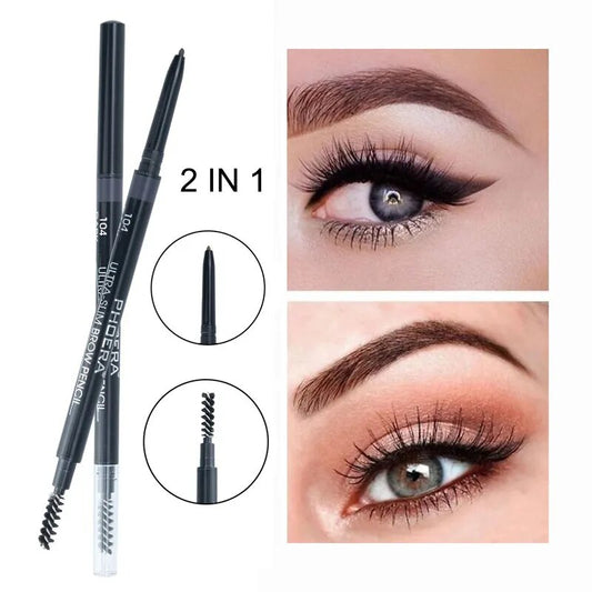 Double Ended Triangle Eyebrow Pencil Ultra-fine Eye Brow Natural Long Lasting Black Brown Tint Cosmetics Tools Eyebrow Makeup