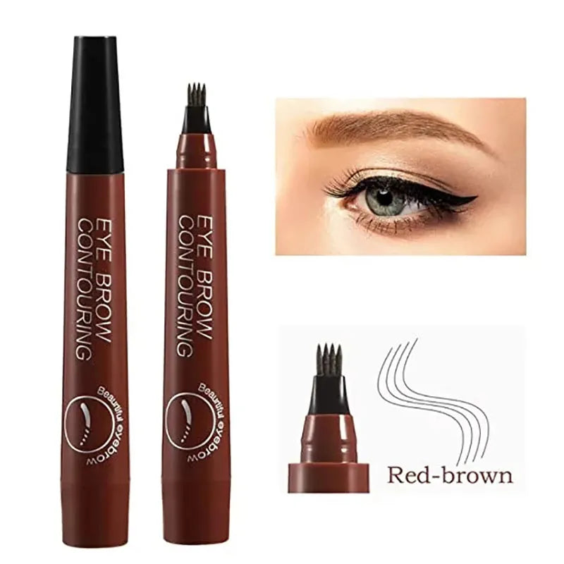 5 Colors Microblading Eyebrow Pen Waterproof Liquid Eyebrow Pencil Long Lasting Eyebrow Tattoo Pen 4 oints eyebrow pen Cosmetics