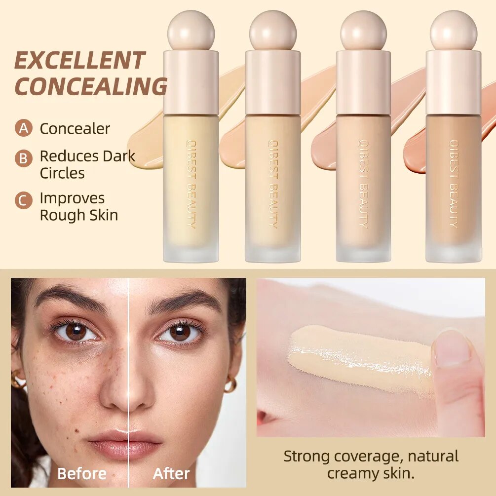 4 Colors Matte Liquid Foundation Hydrating Nourishing Full Coverage Blemish Brighten Concealer Base Maquiagem Korean Makeup 30g