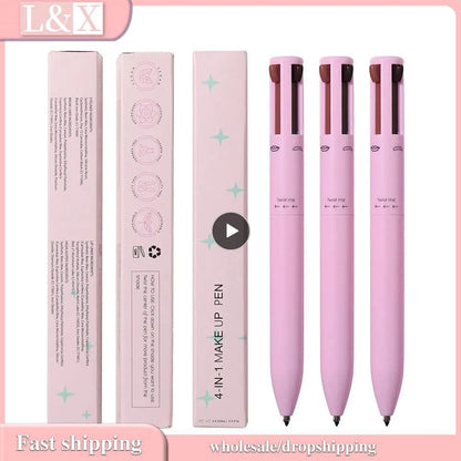 Multi-effect 4 In 1 Eyeliner Eyebrow Pencil Contour Pen Long Lasting Waterproof Cosmetics Eyeliner Makeup Pencil Lip Liner Pen