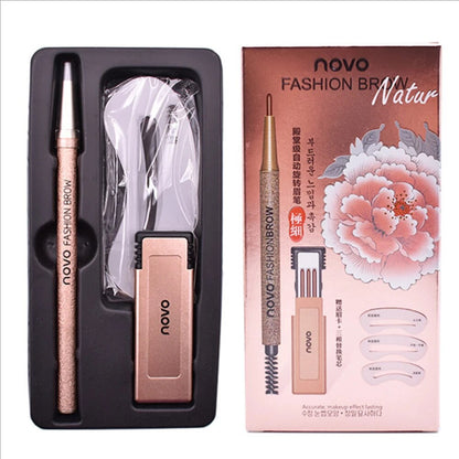 NOVO Waterproof Long Lasting Eyebrow Pencil  With 3pcs pencil Refill+3pcs Eye Brow Templates Beauty Makeup Tool Kit 2023 new