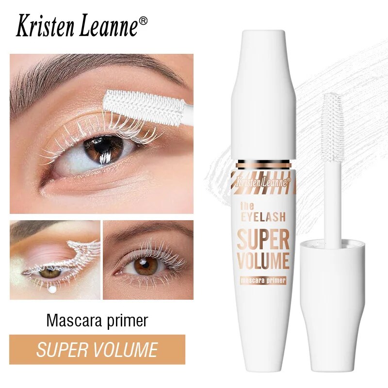 Silk Fiber Mascara Waterproof Fast Dry Eyelashes Lengthening White Clear Mascara Extra Volume Makeup Cosmetic Non Clump Soft