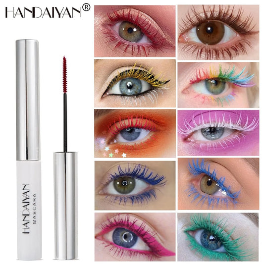 Handaiyan Black White Mascara color waterproof mascara effect extended brown blue red green cosmetics make up eyes makeup tool