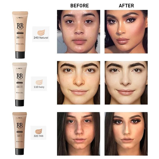 BB Cream Face Coverage Liquid Foundation Concealer Skin-Nourishing Long-lasting Oil Control Base Makeup Face Lighten Cosmetic