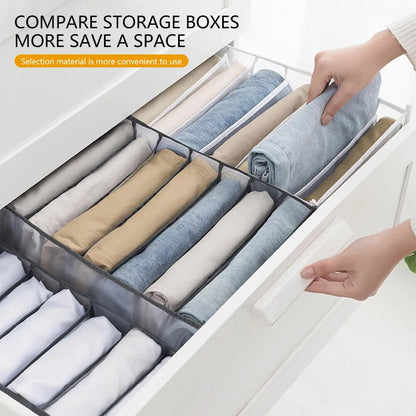 IVYSHION Underwear Storage Box Closet Wardrobe Clothes Compartment Boxes Drawer Jeans Socks Separation Organizer Pants Storage