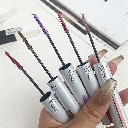 9 Color Mascara Waterproof Fast Dry Eyelashes Curls Extension Make-Up Eyelashes Blue Red Purple Black White Gold Ink Mascara