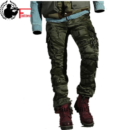 Fashion Men's Pants Spring Cotton Camouflage Military Pants Men Straight Combat Casual Tactical Overalls Casual Male Trousers