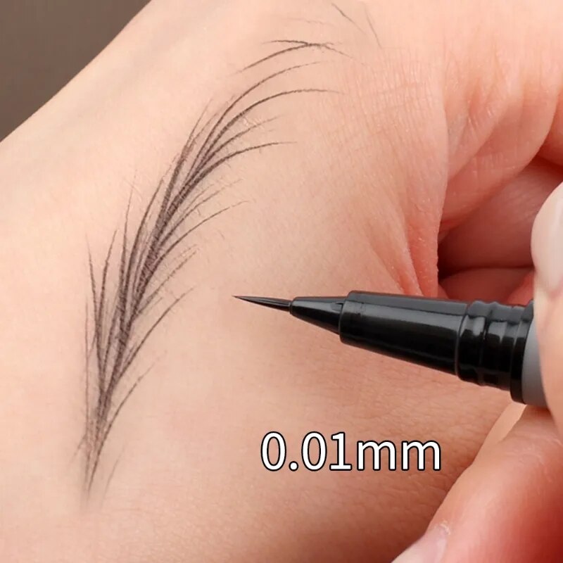 Liquid Eyebrow Pencil 4 Colors Very Fine Lying Silkworm Eyeliner Lasting Nature Water Proof Brown Gray Water-based Eyebrow Pen