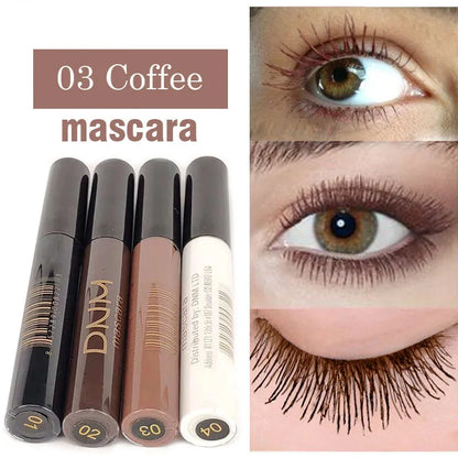 Cosmetics Color Mascara Natural Lashes Extension Eyelash Curly 4D Silk Fiber Colored Mascara White Brown Waterproof Makeup