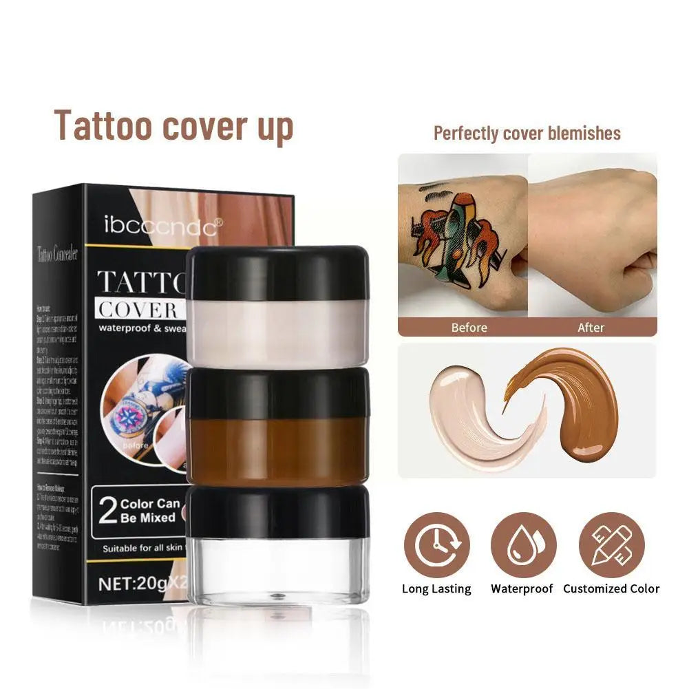 Double Color Tattoo Concealer Waterproof Sweat Proof Make Brighten Skin Base Full Contour Up Cream Foundation Cover Conceal M9T7