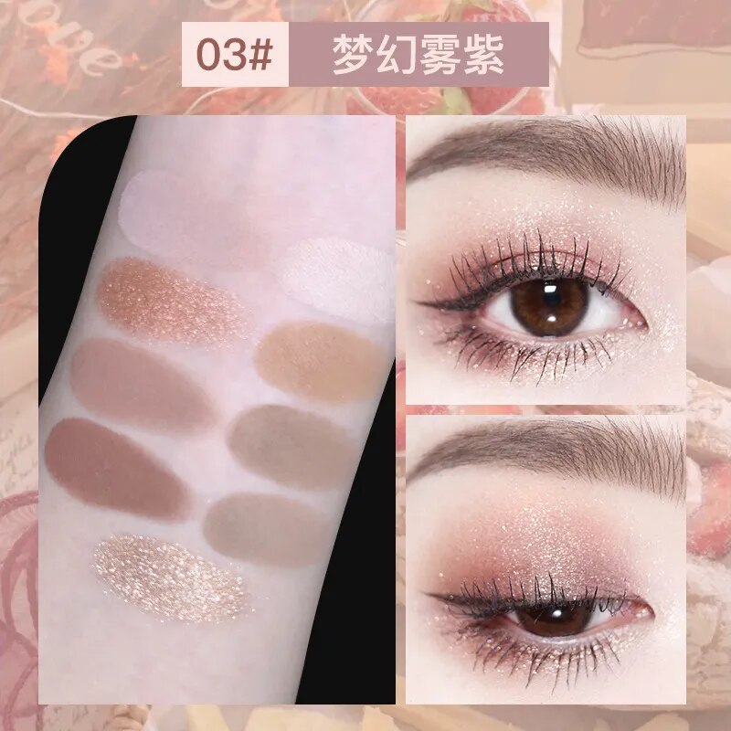 9 Colors Eyeshadow Palette Soft Toast Earth Color Shimmer Shine Matte Glitter Eyeshadow Eye Shadow Eye Pigments Makeup Cosmetic