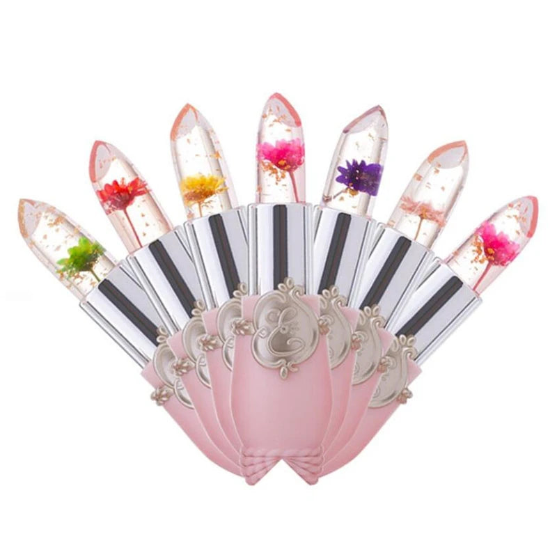 Moisturizer Lip Gloss Transparent Jelly Flower Lipstick Temperature Color Change Waterproof Makeup Lip Balm Cosmetic Makeup Tool