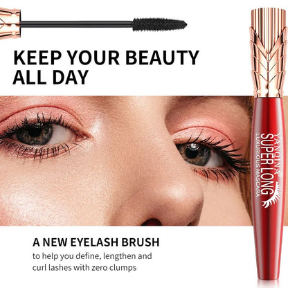 4D Crown Black Mascara Thick Curling Waterproof Mascara Eyelashes Easy To Carry Extension Eyes Makeup Tool