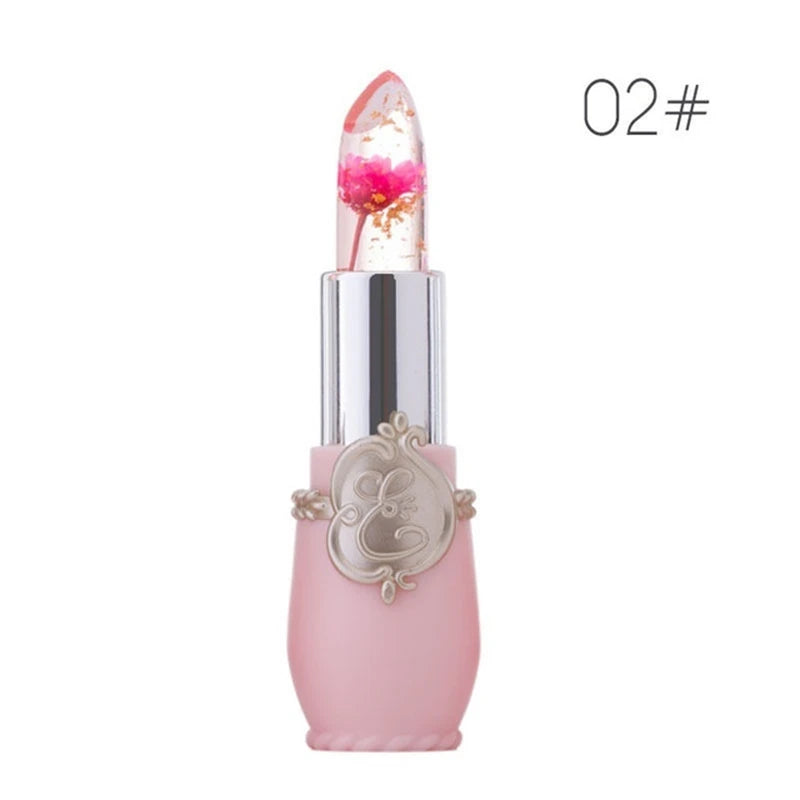 Moisturizer Lip Gloss Transparent Jelly Flower Lipstick Temperature Color Change Waterproof Makeup Lip Balm Cosmetic Makeup Tool