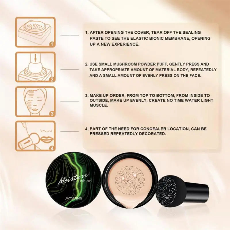 Mushroom Head Air Cushion BB Cream Foundation Oil-control Concealer Moisturizing Whitening Waterproof Air-permeable Make Up