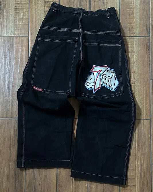 Jnco Baggy Jeans Hip Hop Rock Embroidery Pattern Men Women Streetwear Retro Harajuku High Waist Wide Leg Jeans