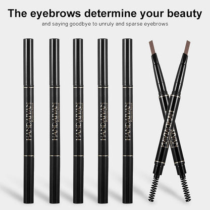 HANDAIYAN Eyebrow Pencil 2 in 1 Auto Waterproof Eye Makeup Brow Shades Brush Maquillaje Sombrancelha Long Lasting Eyebrow Pencil