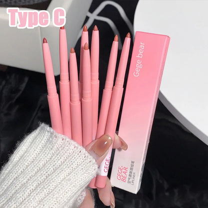 3D Matte Lip Liner Pen Waterproof Lasting Lips Contouring Pencil Velvet Milk Smooth Nude Makeup Lipstick Thin Tube Lip Tint