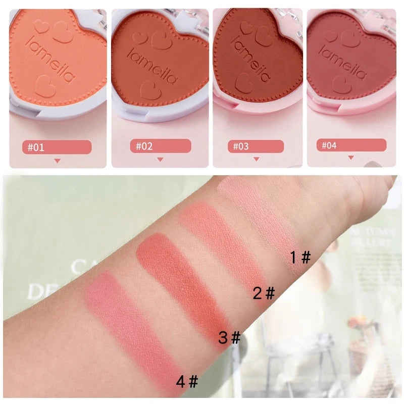 Blush Makeup Palette Cheek Tint 4 Colors Orange Peach Pink Blush Love Blush Makeup Palette Waterproof Women Blusher Cosmetic