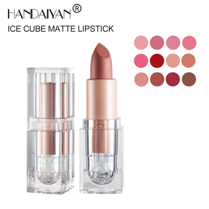 HANDAIYAN Matte Lipstick Waterproof Velvet Lip Stick Long Lasting Brown Burgundy Tint Nude Sexy Lipstic Women Makeup Cosmetics