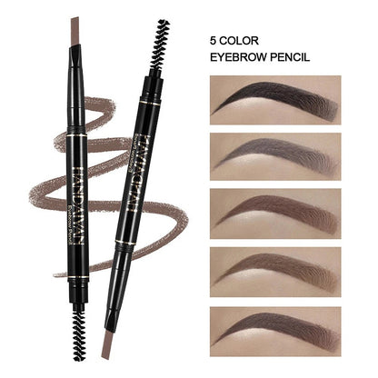 HANDAIYAN Eyebrow Pencil 2 in 1 Auto Waterproof Eye Makeup Brow Shades Brush Maquillaje Sombrancelha Long Lasting Eyebrow Pencil