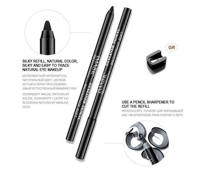 IMAGIC Eyeliner Pen Waterproof 1pcs Black Makeup Beauty Cosmetic Tool+1pcs Pencil sharpener