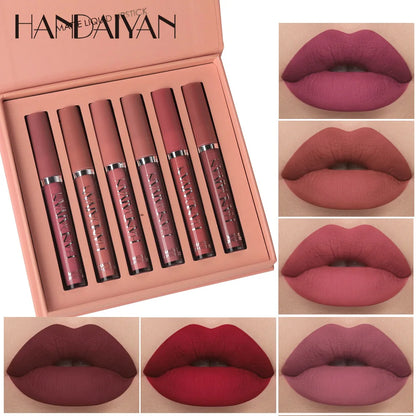 HANDAIYAN 1 PCS Liquid Lipstick Matte Sexy Long Lasting Velvet Matte Women Beauty Waterproof Makeup Cosmetic Lip Gloss Kit