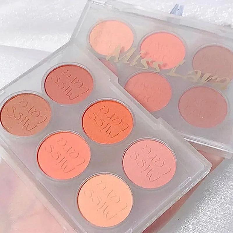 6 Colors Face Blush Palette Makeup Multi-color Pearl Cheek Blush Powder Matte All-in-one Repair Brighten Face Makeup maquillaje